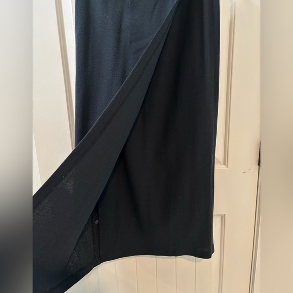 Eileen Fisher Full Length Wrap Maxi Wool Skirt Black Size Small Lagenlook - Picture 2 of 4